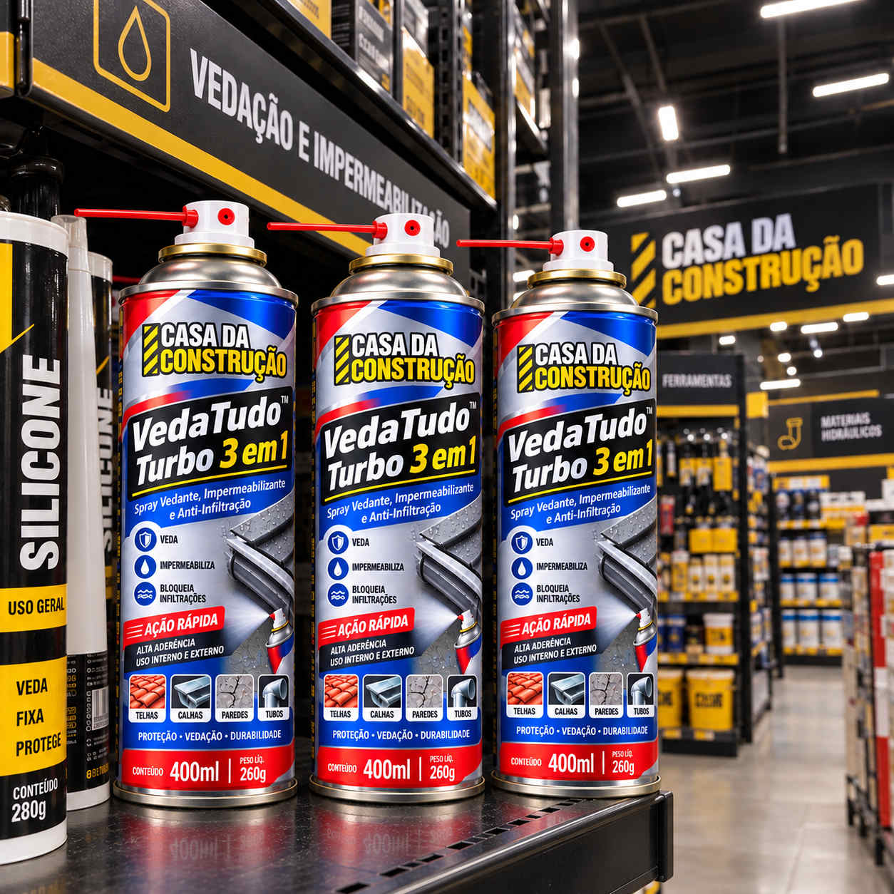 VedaTudo™ Turbo 3 em 1 | Spray Vedante, Impermeabilizante e Anti-Infiltração